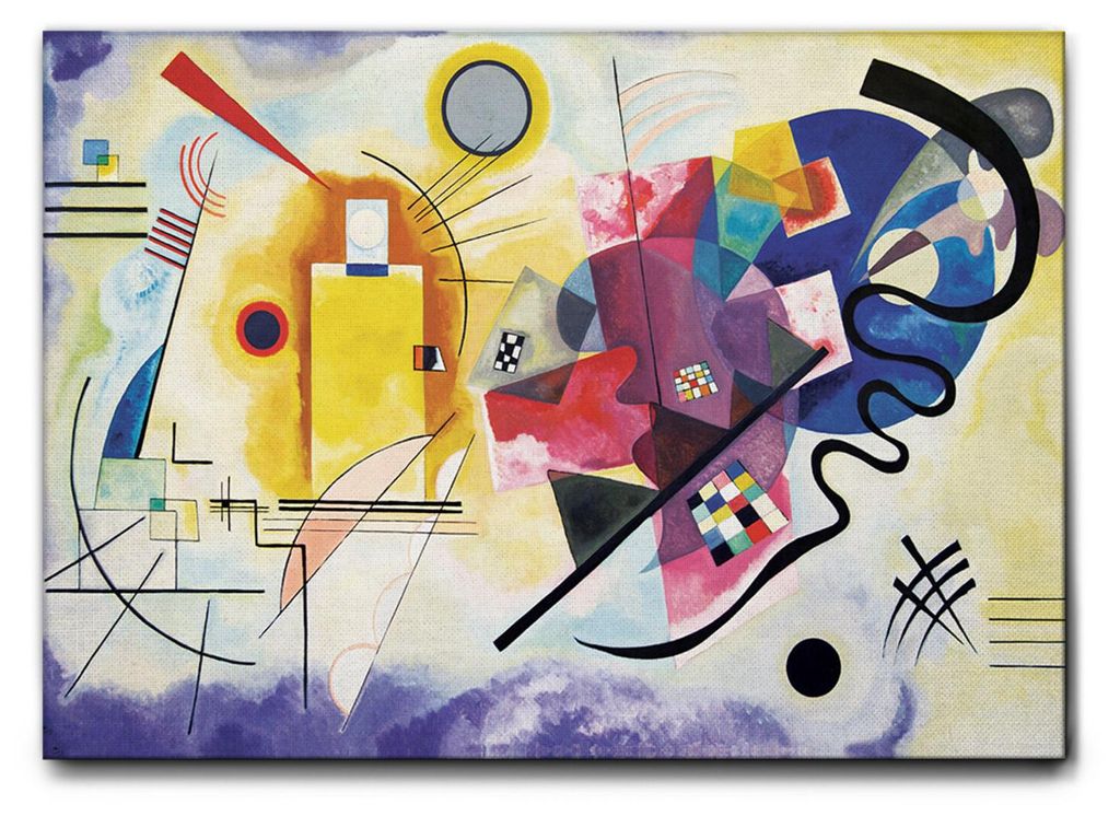 Giallobus - Gelb Rot Blau - Vassily Kandinsky - 70L x 50B cm - Bild - Leinwand mit Standardrahmen