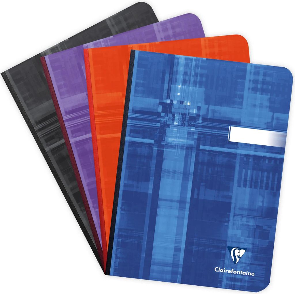 Clairefontaine 5x Notizbücher A5 mit Softcover, 96 Blatt kariert Sortiert 9542C
