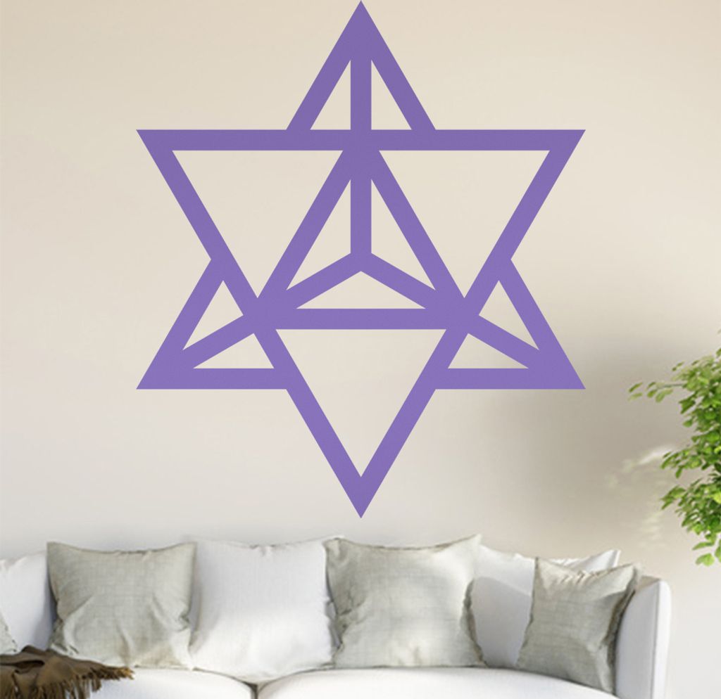 Merkaba Wandtattoo in 6 Größen - Wandaufkleber Wall Sticker - Dekoration, Küche, Wohnzimmer, Schlafzimmer, Badezimmer