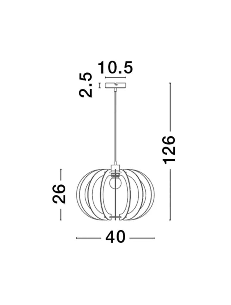 Suspension design blanc et bois OTTOLINE dimmable pour culot E27 - 9