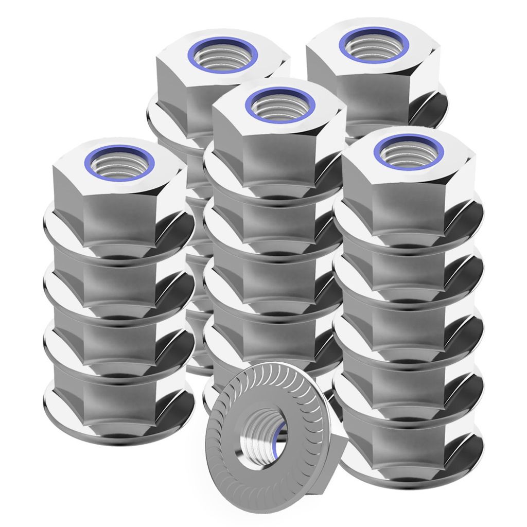 Selbstsichernde Flanschmutter mit Sperrverzahnung DIN6926 A2 V2A Edelstahl 25 Stk. M6