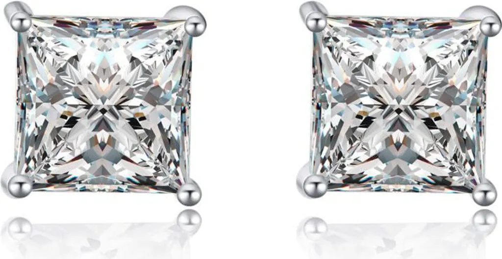 Boucles d'oreilles brillantes avec zircon cubique E00014 en 4mm