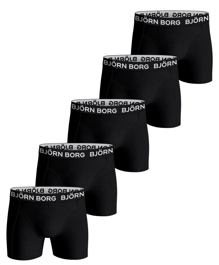 Bjorn Borg boxershorts Essential (5-pack), heren boxers normale lengte, zwart