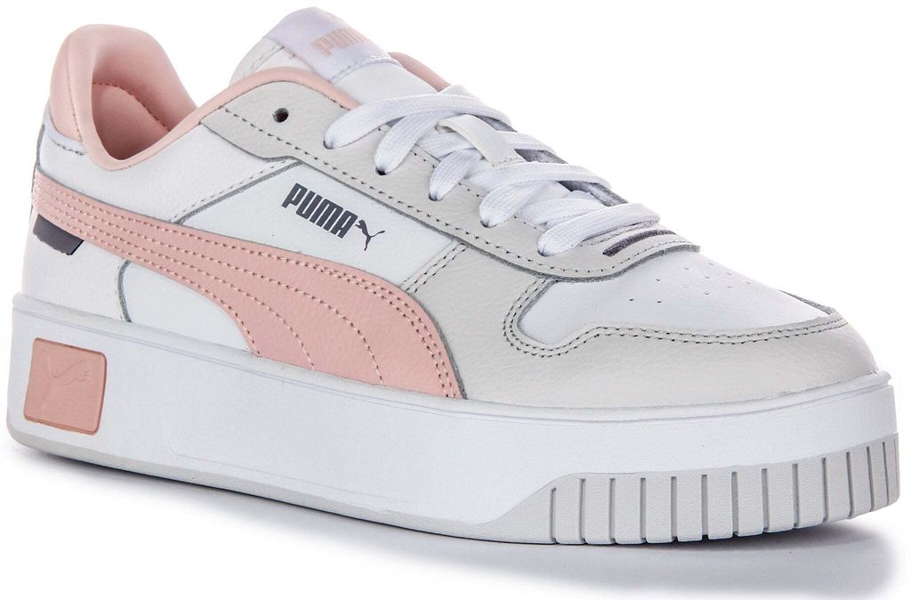 Puma Carina Street 80s Reinterpreted Damen Ledersneaker in Weiß Pink – 3 UK - 35.5 EU - 5.5 US / White Pink
