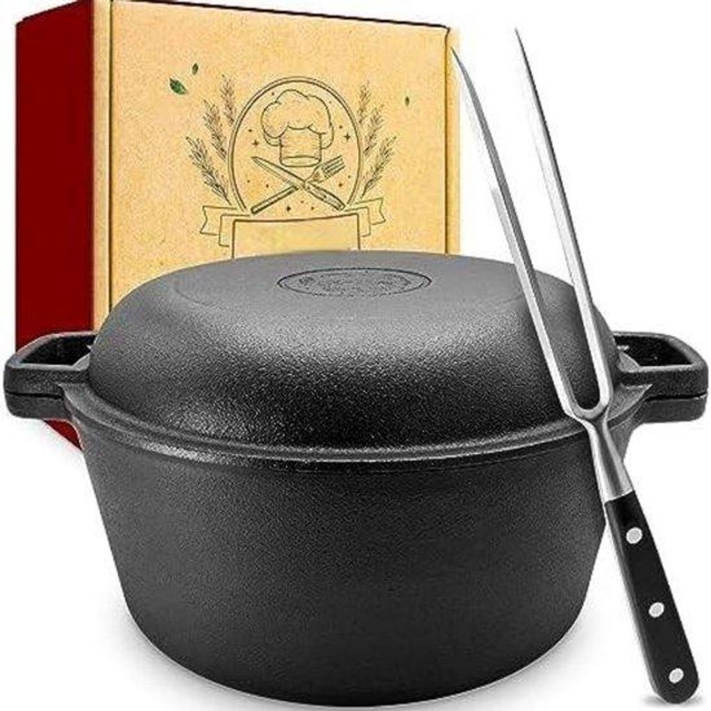 Wok aus Gusseisen 26 cm, ofenfest, für Induktion, Gas und Elektro