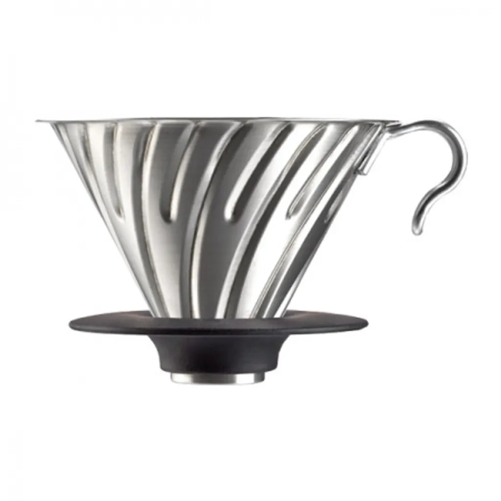 Dripper Inox V60 VDM-02HSV Incassable avec Rainures en Spirale Hario