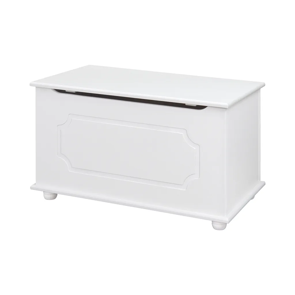 Coffre blanc laqué 8871B finition brillante : rangement sobre et chic