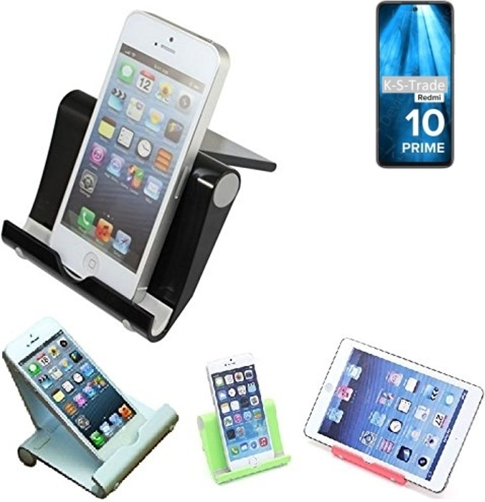 K-S-Trade Handy-Ständer kompatibel mit Xiaomi Redmi 10 Prime faltbarer Tischständer Smartphone Tablet Halterung Reise