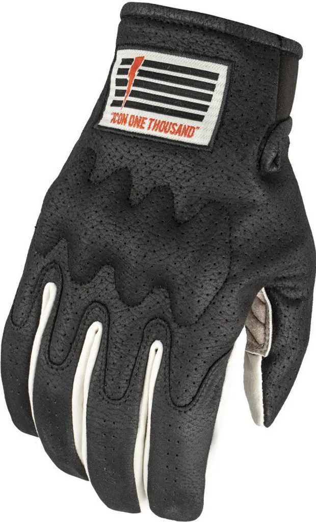 Gants Moto Urbains Ventilés Icon Airform Slabtown Noir Blanc pour Été
