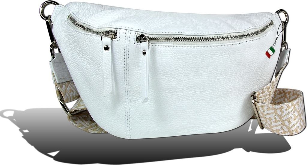 Gürteltasche weiß Florence Tasche Tragegurt passend Leder D2OTF821W