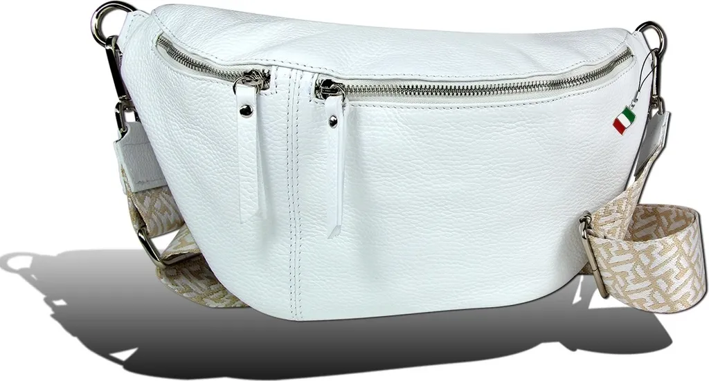 Sac Banane en Cuir Blanc pour Femme avec Sangle Large Amovible Chic