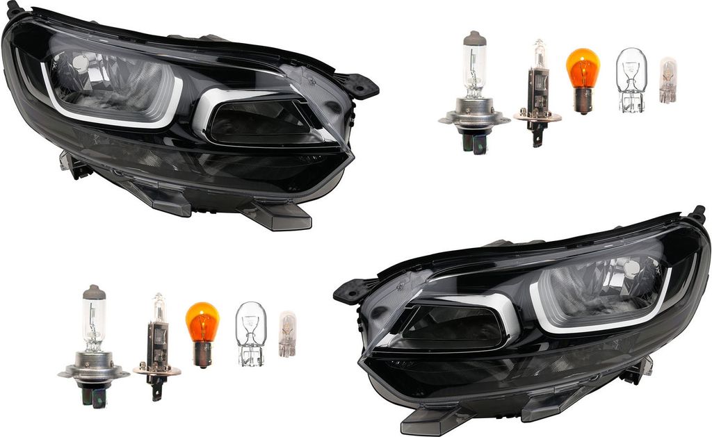 Johns, Scheinwerfer H7/H1 Links & Rechts Set passend für Opel Vivaro C & Leuchtmittel 9808567780