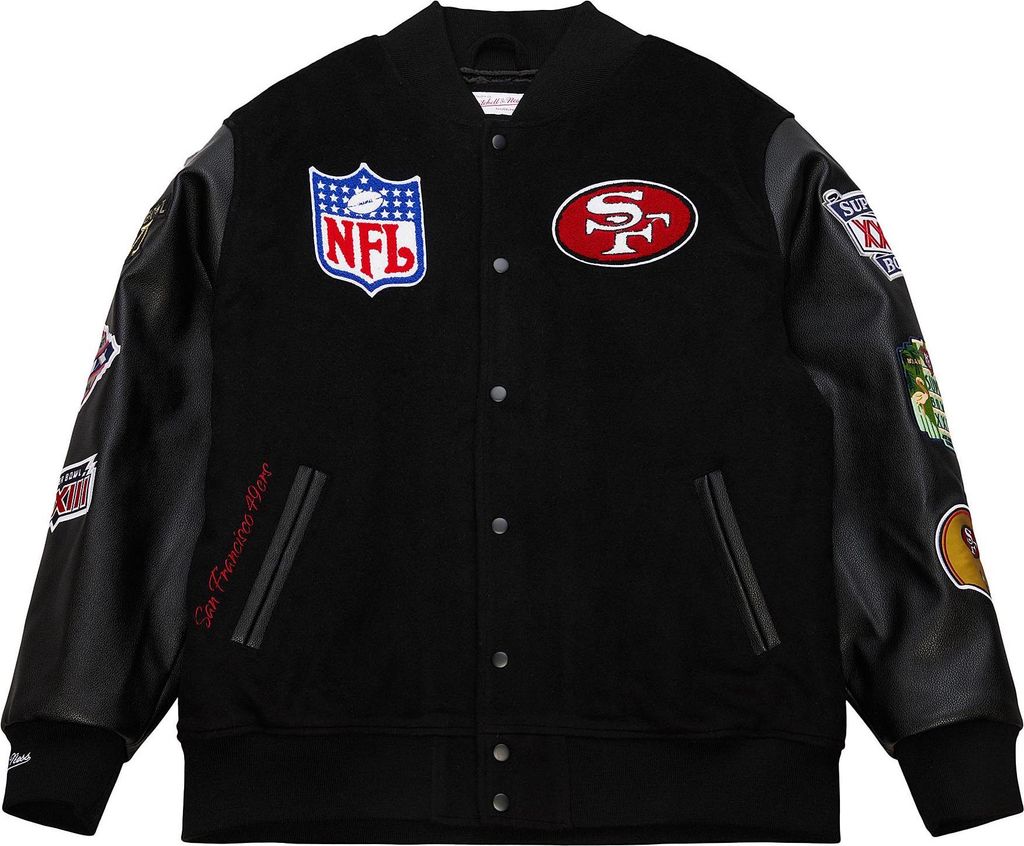 Mitchell & Ness Varsity Jacke BLACK San Francisco 49ers - M