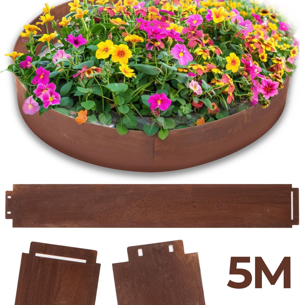 Obrzeża Trawnikowe 5 Szt. 15X100Cm Giętkie Stal Corten 5 Zdjęcie produktu 