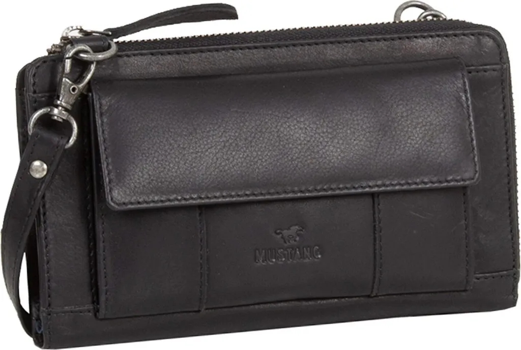 MUSTANG Salamanca Tome Wallet Bag : Sac à épaule en cuir noir de qualité