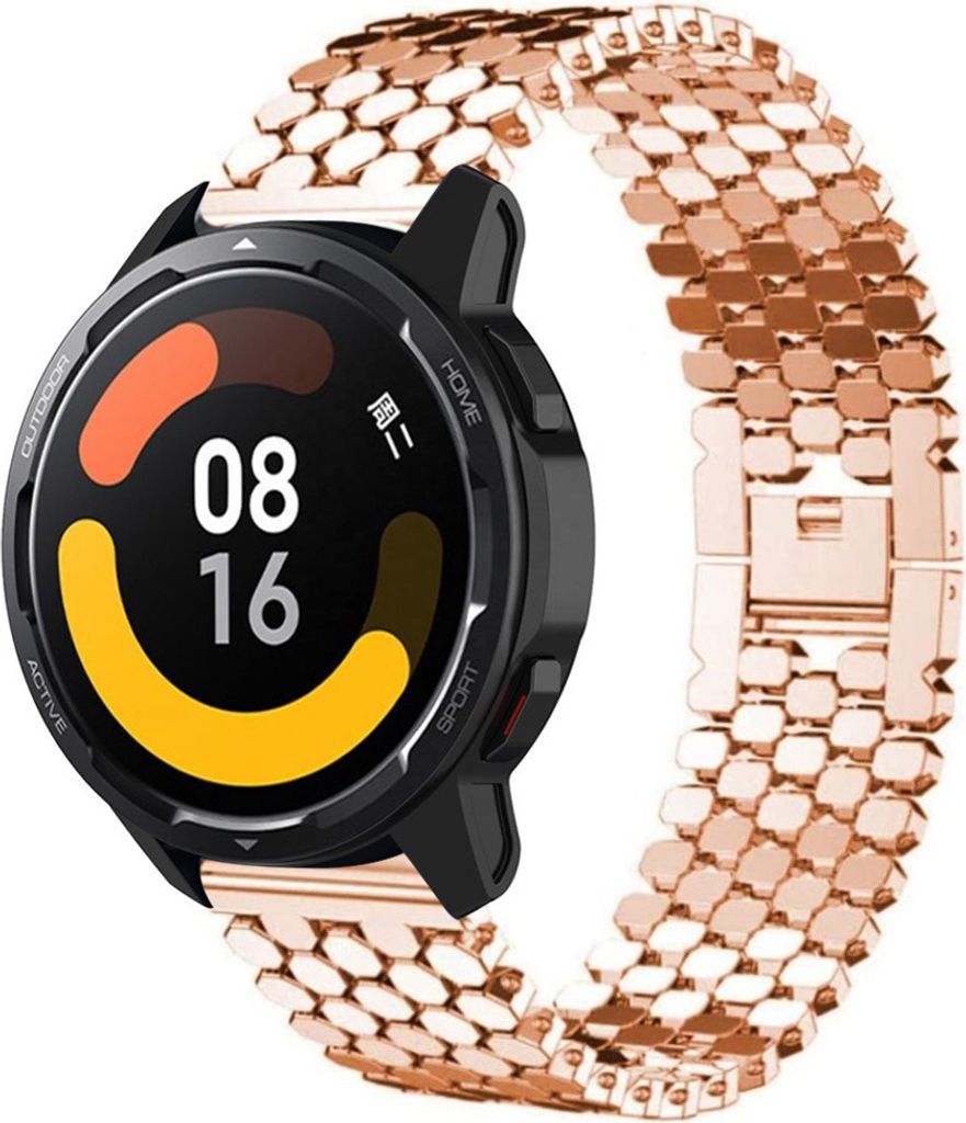 Strap-it Stahlarmband Fisch - Kompatibel mit Xiaomi Watch S1 Armband Ersatzarmband Edelstahl - Clipverschluss - Hochwertiges Material - für Smartw...