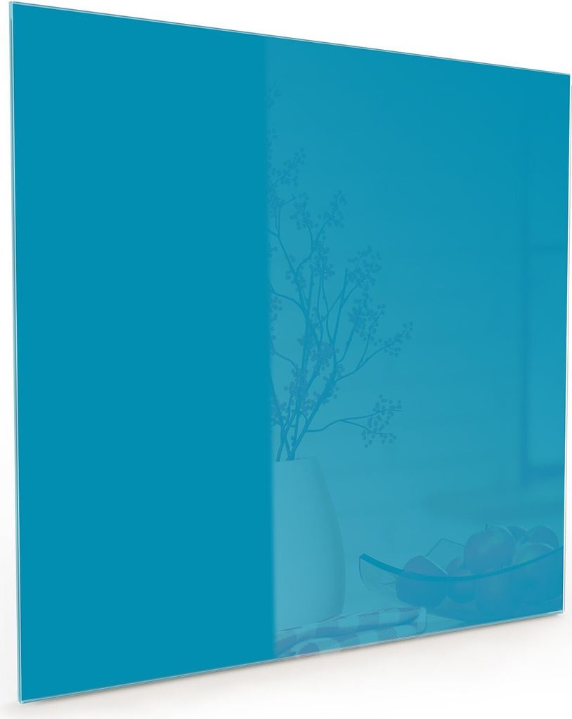 Küchenrückwand Spritzschutz Glas mit Motiv Türkiser Hintergrund I 40 x 40 cm