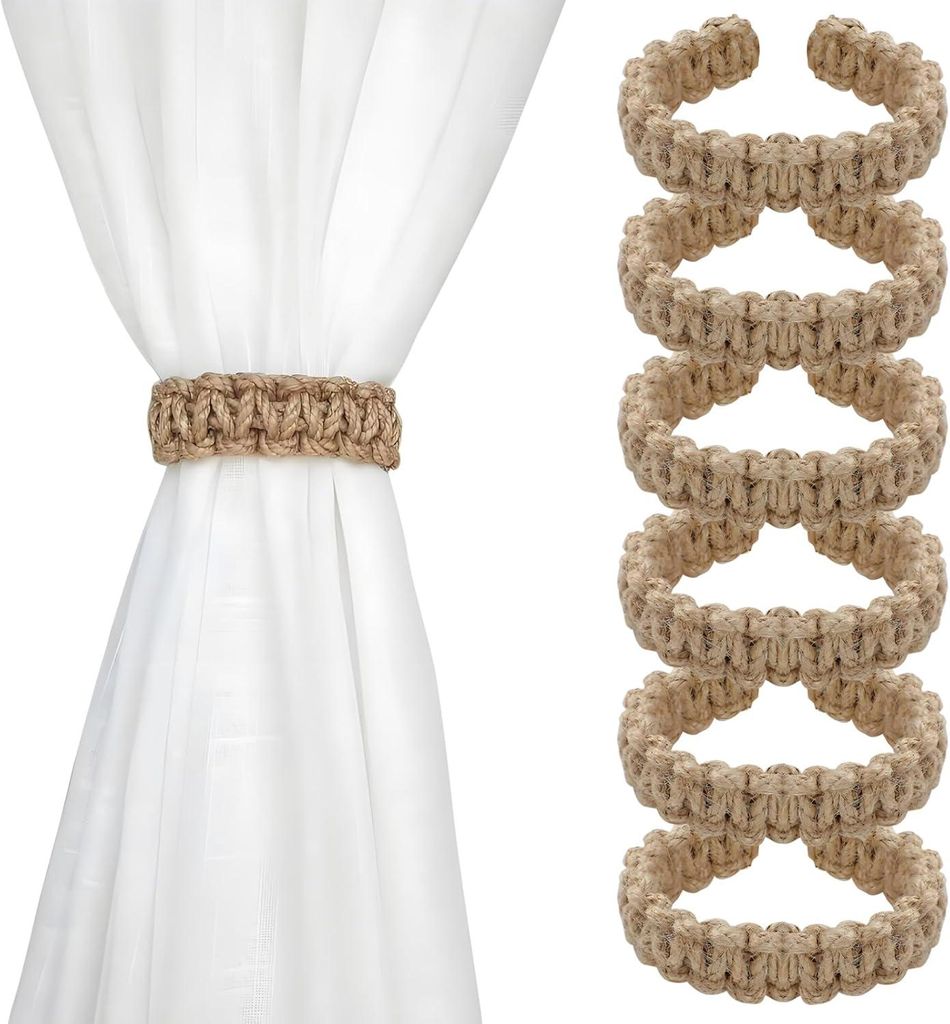 geflochtene Gardinenhaken im Bohème-Stil, elegante Wohnaccessoires für einen natürlichen Wohnstil