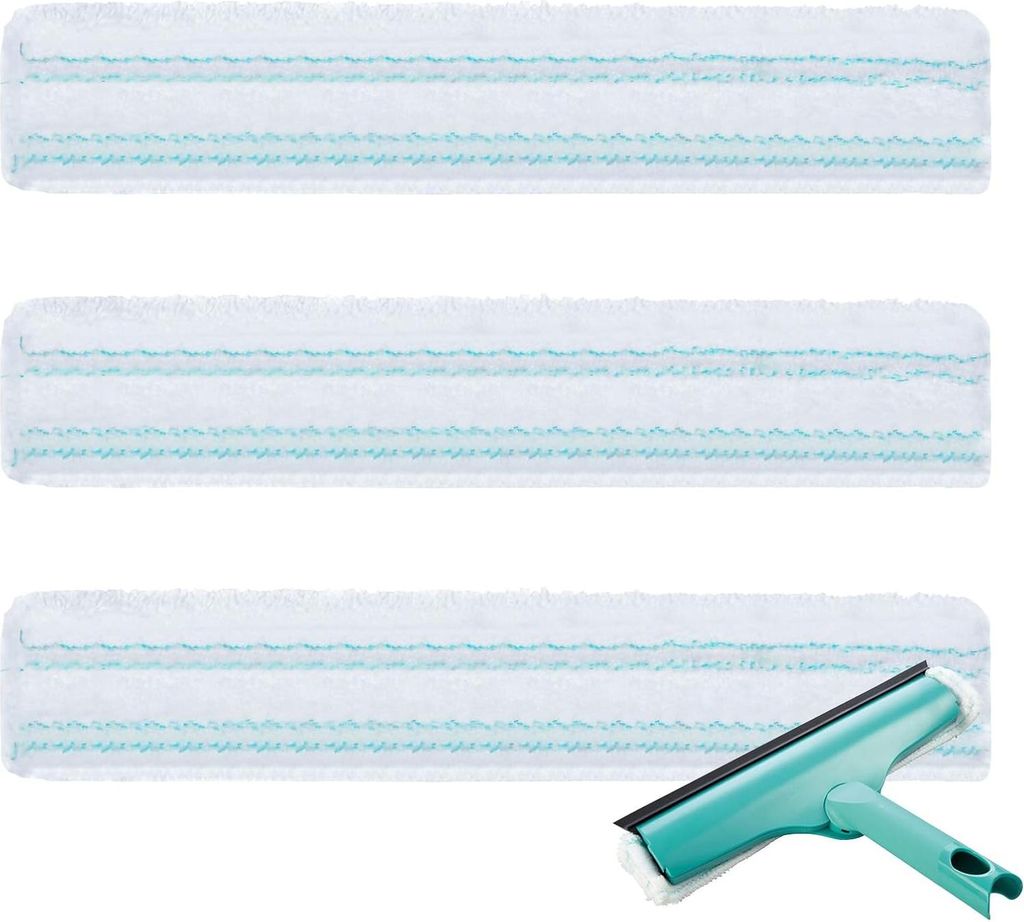3 Stück Ersatzbezug für Leifheit Fensterwischer Window & Frame Cleaner L, Mikrofaser Ersatz Bezug Streifenfreie Fensterreinigung
