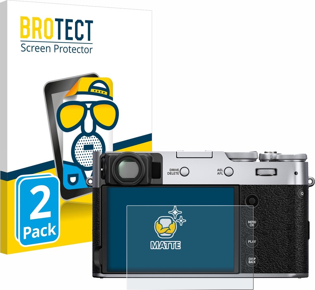 2x BROTECT Schutzfolie für Fujifilm X100V Displayschutz Displayschutzfolie Folie Matt Entspiegelungsfolie