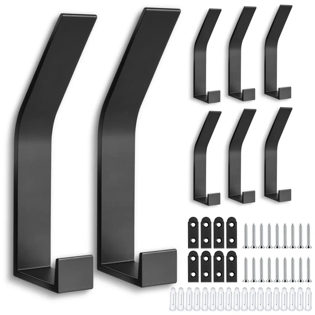Patères noires à fixation invisible en métal pour un design épuré