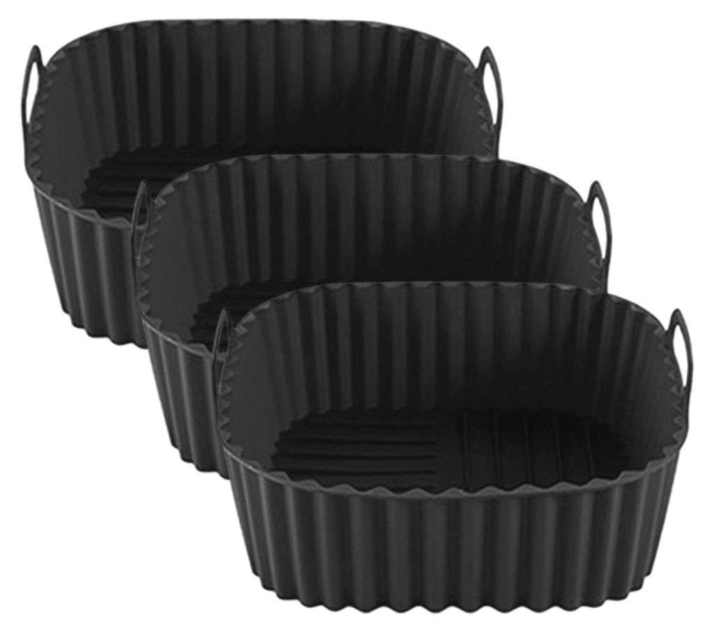 Silikon-Backform für Heißluftfritteusen mit Griffen, antihaftbeschichtet, spülmaschinenfest, BPA-frei, für gleichmäßiges Garen und einfache R...