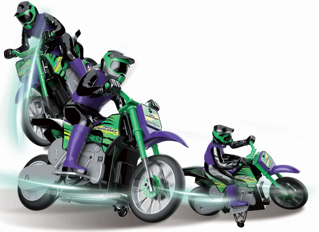 Moto Télécommandée Crosslander Cascade Extrême avec Lumières LED Flashy