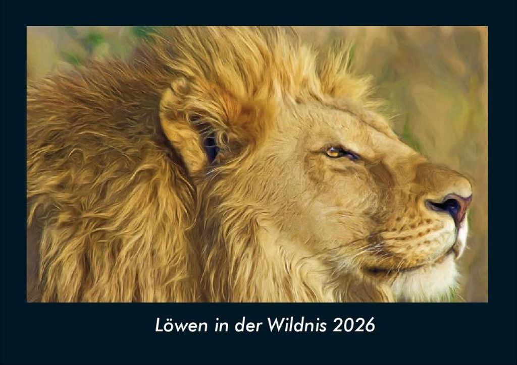 Löwen in der Wildnis 2026 Fotokalender - Querformat DIN A4, Monatskalender mit Bild-Motiven aus Religion, Kirche, Ruhe und Heiligtum