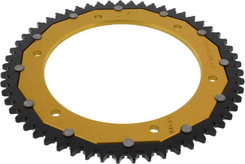 Couronne ZF 57 dents pas 428 or et noir pour Yamaha : Haute performance
