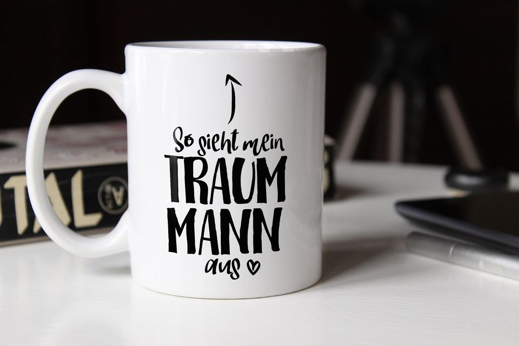 MoonWorks Kaffeetasse „Traummann“ – Geschenk Für Freund, Mann Oder Partner, 325 Ml, Spülmaschinengeeignet