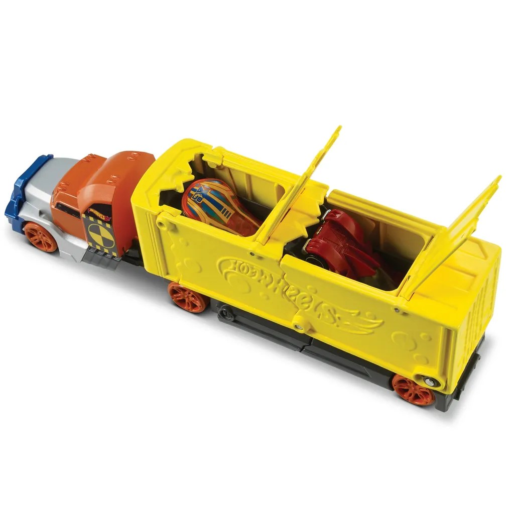 Camion Transporteur Hot Wheels Super Stunt avec Rampe de Lancement