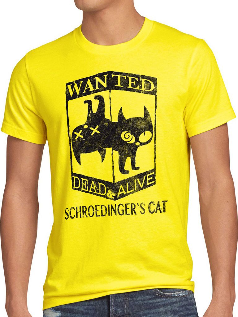 BaumwolleCloud Schroedingers Katze Wanted Herren T-Shirt
