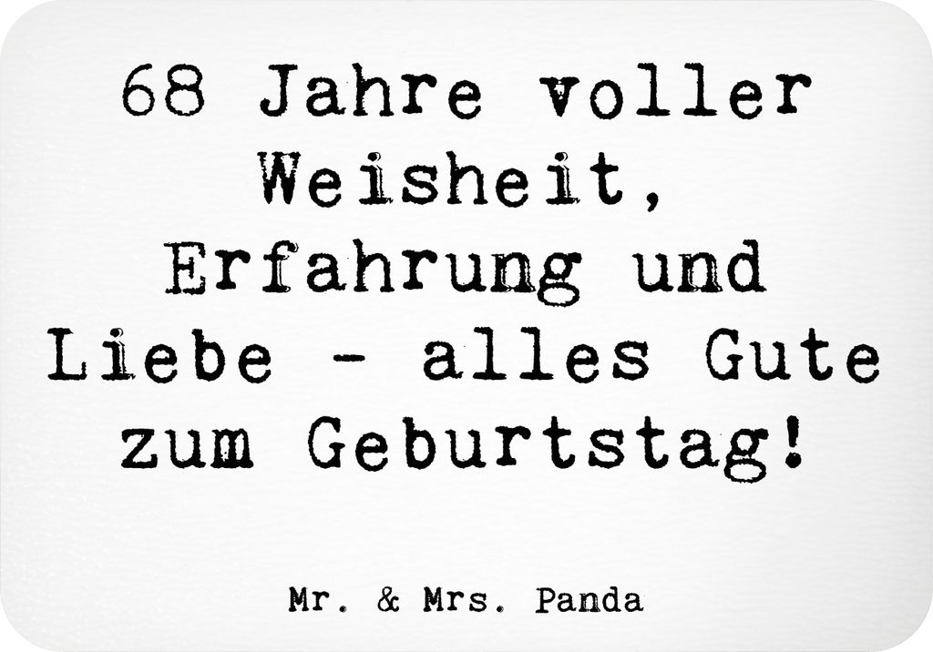 Mr. & Mrs. Panda Kühlschrankmagnet Spruch 68. Geburtstag - Weiß - Geschenk, Liebe, zettelhalter, Erfahrung, Happy Birthday, Pinnwandmagnet, liebe...