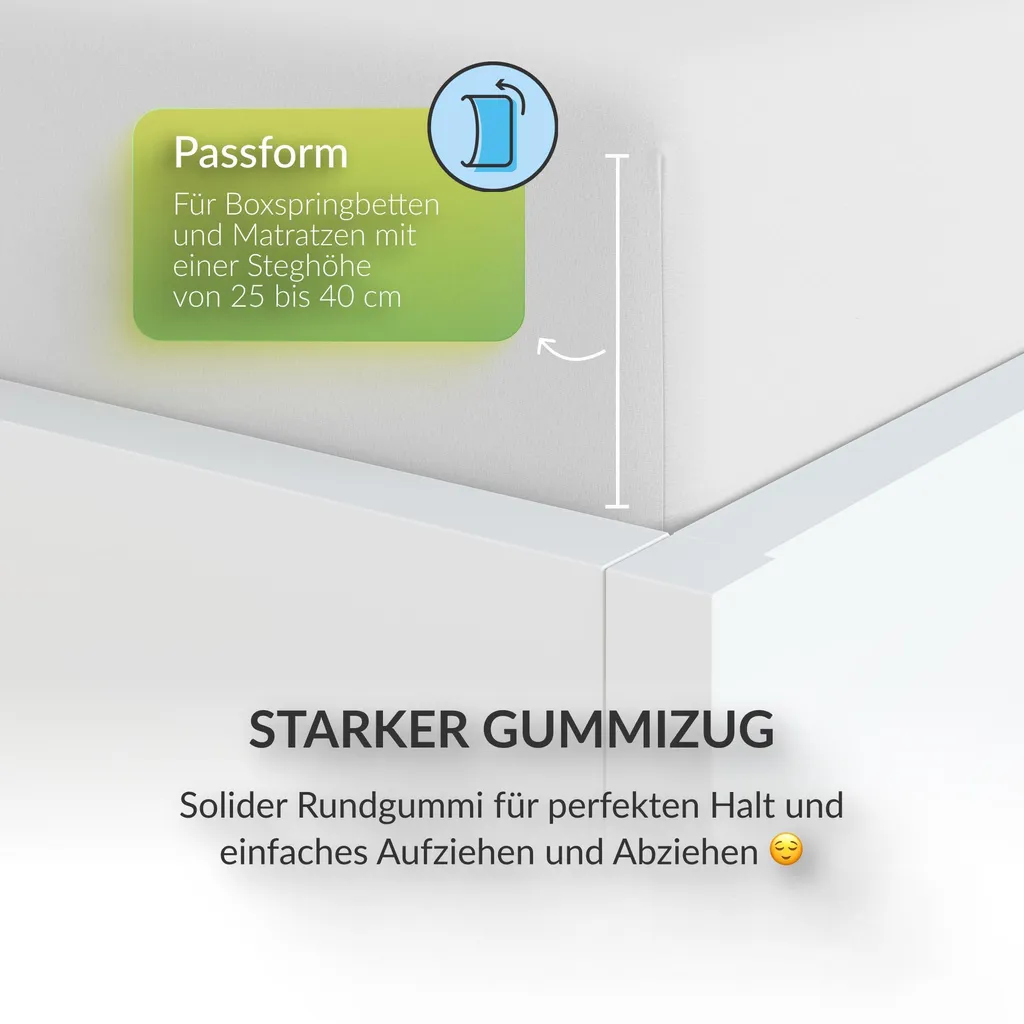 Recensione etérea: Lenzuolo Jersey Elastan per Boxspring 180-220 cm - 4