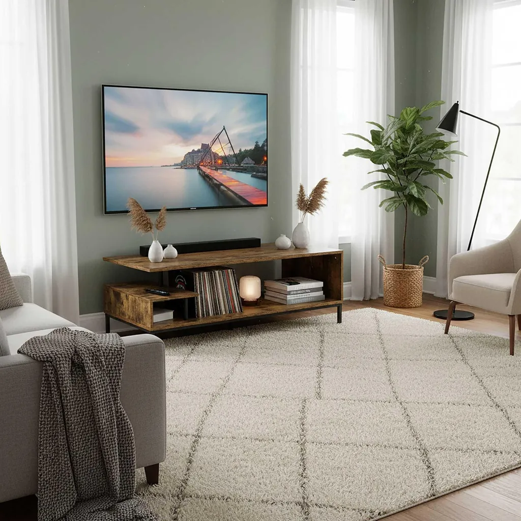 Support TV 55 pouces pour console de jeux et décodeur avec accès facile - 2
