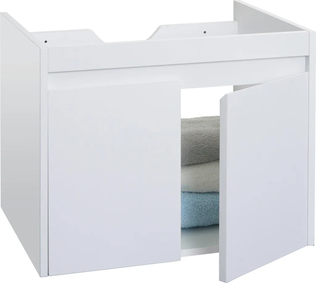 Petit meuble de rangement sous vasque blanc pour salle de bain