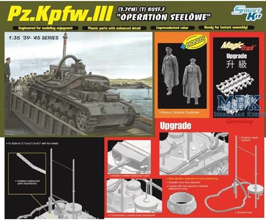 Dragon 1:35 Pz.Kpfw.III Ausf.F (3,7 cm) (T) - Maquette Char Allemand