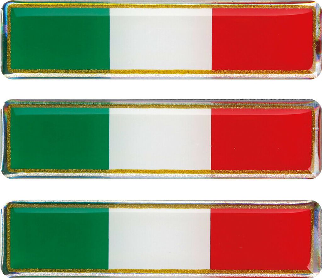 Sticky 3D - Tricolore Italien kurz klassisch, 3 Stück - 80x16 mm