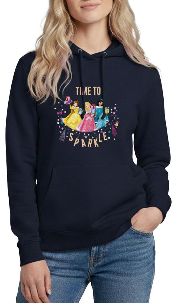 Belle, Aurora & Jasmin Time To Sparkle Damen Hoodie, XXL, Navy