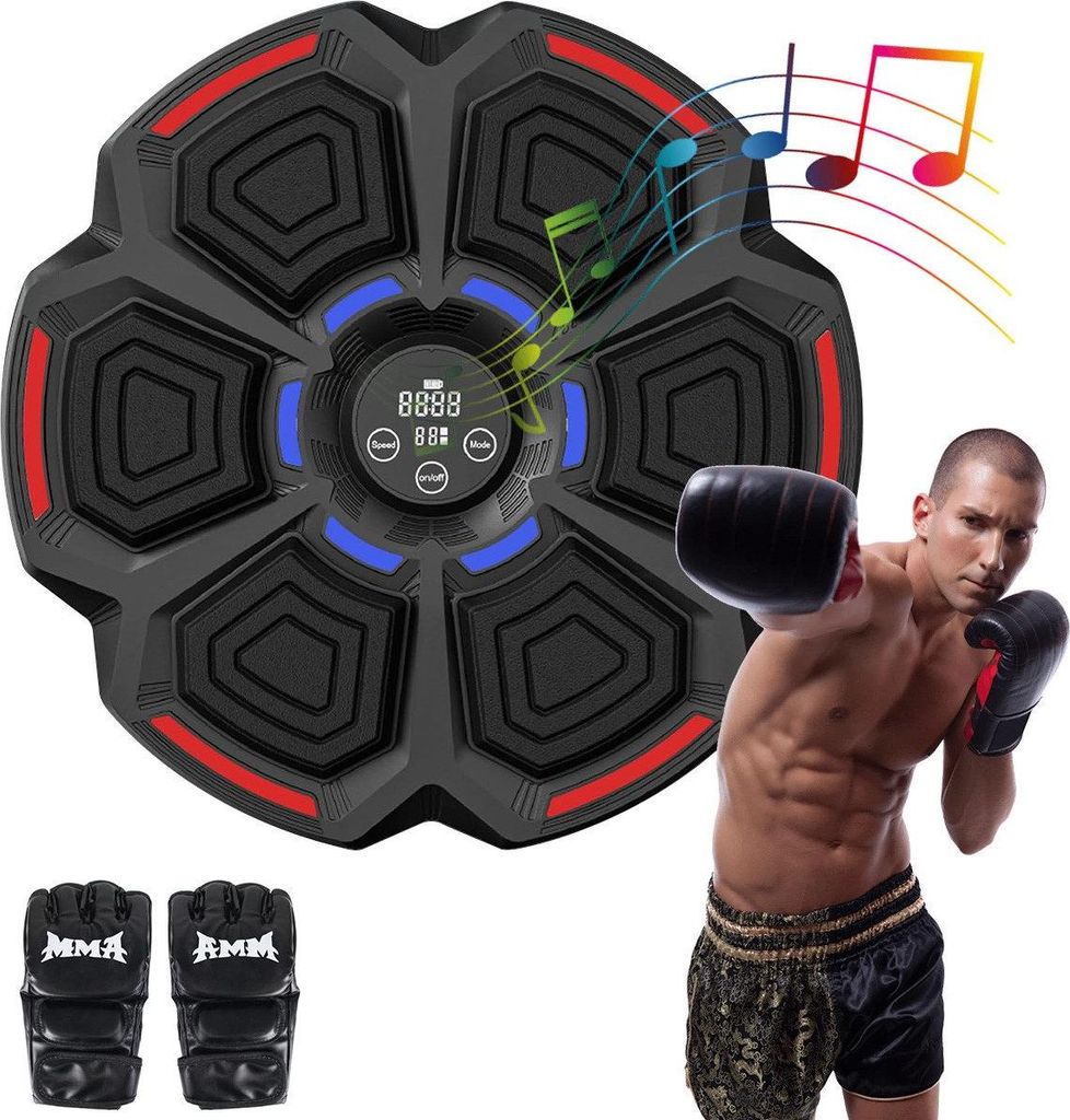 Boxstation Musik-Box-Automat für Boxtraining, Wandmontage Musik-Boxmaschine, Bluetooth-Verbindung,Effektives & unterhaltsames Boxtraining zu Hause