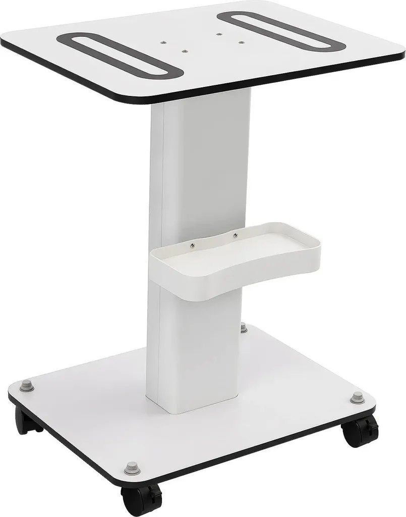 Chariot de soin 2 plateaux capacité 40kg métal blanc 52x40x69 cm