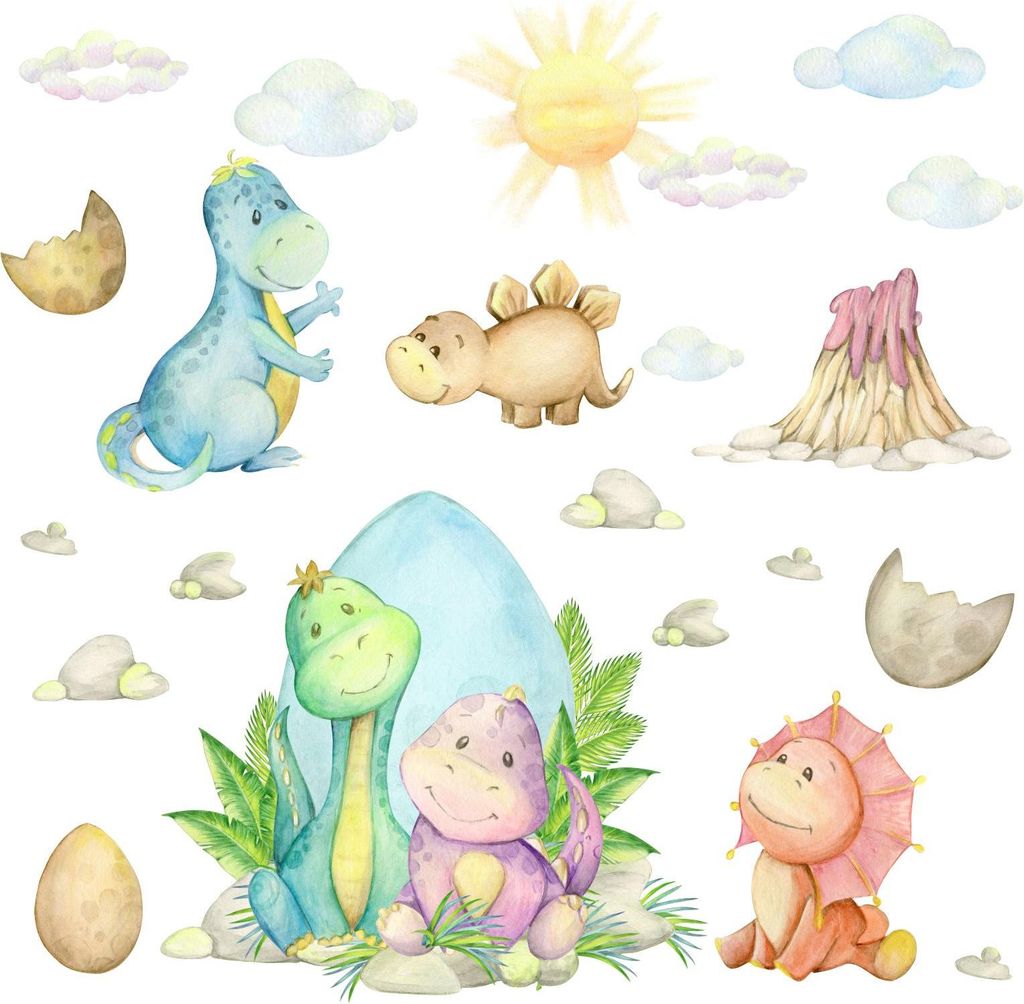 194 Wandtattoo Baby Dinosaurier - 2000 x 1120 mm