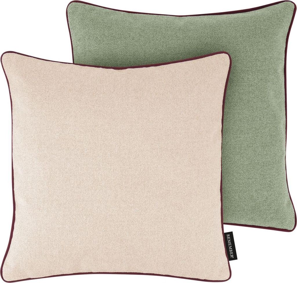 Remember Kissen mit Samt Paspel in vielen Farbkombinationen