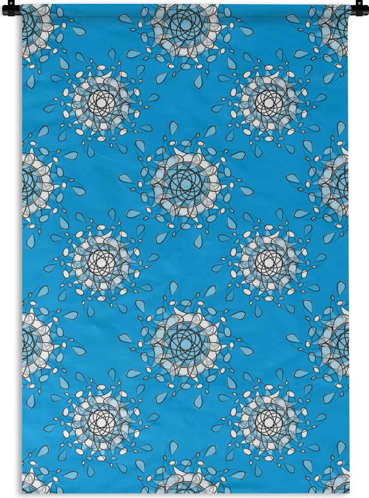 MuchoWow Wandteppich Wandbehang Blumen - Schneeflocke - Design - Winter 120x180 cm Tapisserie Dekoration Wandtuch - Schlafzimmer - Dekorationen f...