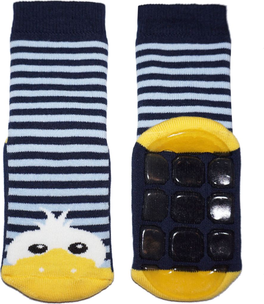Baby und Kinder ABS Stoppersocken Enten Motiv Marine Blau Größe 18-19