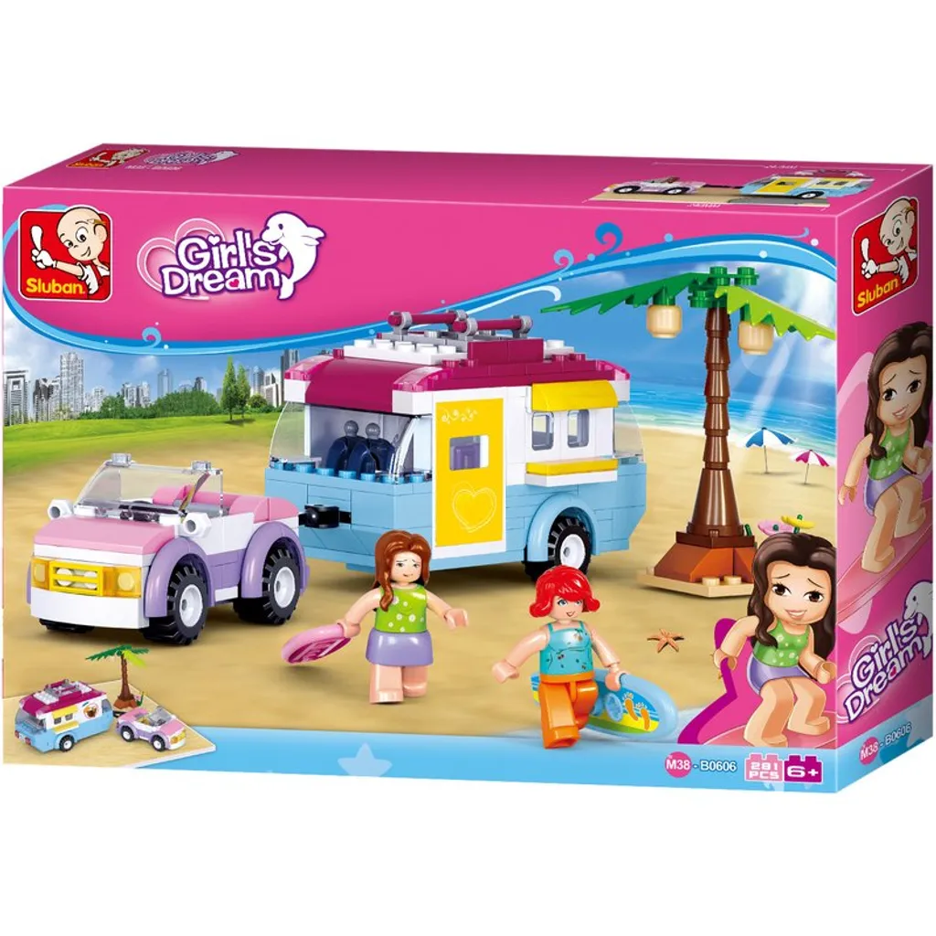 Camping-Car de Plage Sluban Girls Dream Jeu de Briques pour Enfant