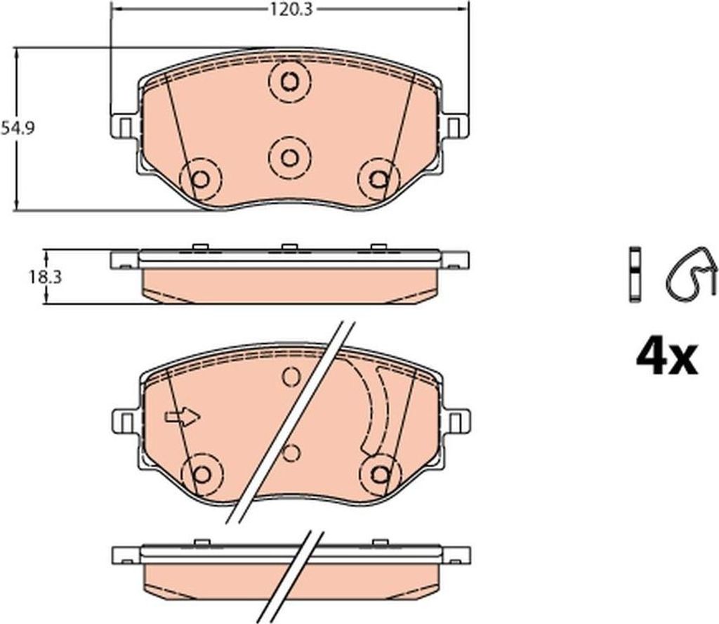 TRW Bremsbeläge Satz Vorne für RENAULT Clio V Schrägheck (BF) GDB2324