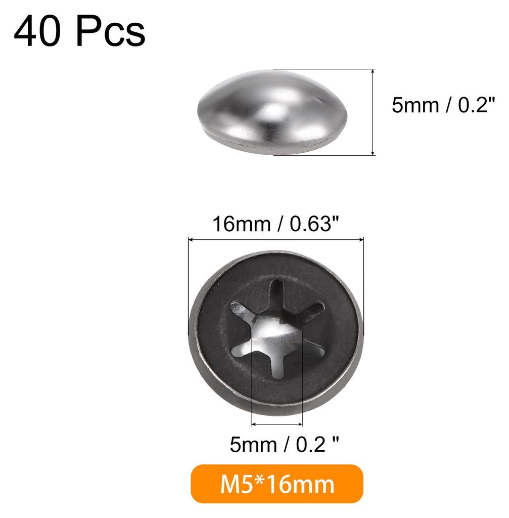40Stk 65Mn Stahl Push on Push Mutter Kappen 0.2" Achse Push Mutter Befestigungselement fš¹r Hand Lastkraftwagen Rasenwagen Wagen und Rollwagen Be...