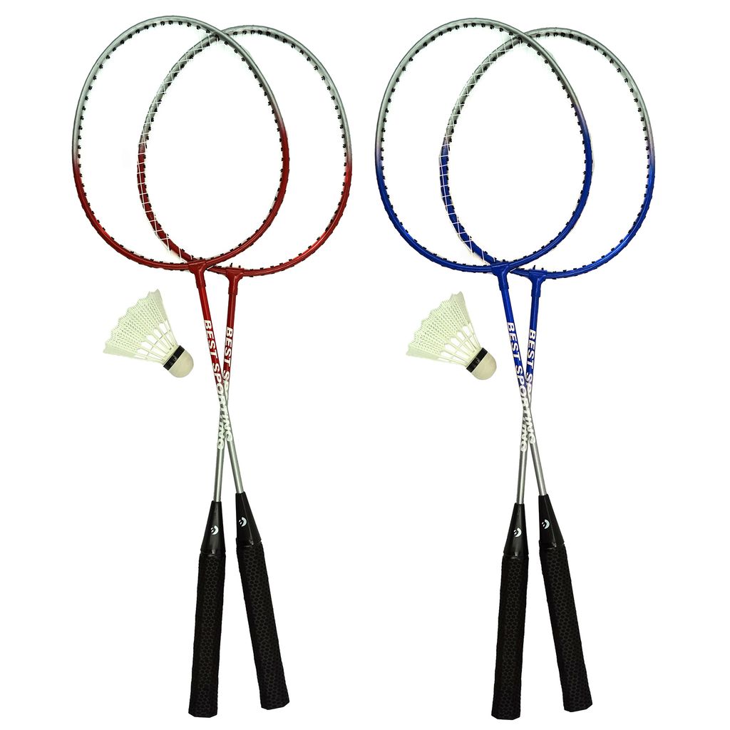 Best Badminton Set 200 XT 2 Schläger 3 Bälle Tasche Nylon-Tasche blau Federball 
