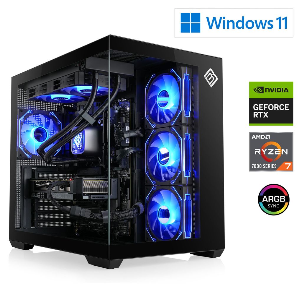 Gaming PC M13590H / AMD Ryzen 7 7800X3D, 8x 4200 MHz / NVIDIA RTX5070 / 32 Go DDR5 RAM / M.2 SSD 1000 GB - Windows 11 Home